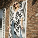 Wholesale lightweight Patterned Kimono Pom Pom Accents One Fits Most Viscose