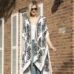 Wholesale lightweight Patterned Kimono Pom Pom Accents One Fits Most Viscose