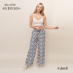 Wholesale geometric Print Palazzo Pants Pack Cotton Polyester XS S M L