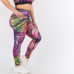 Wholesale plus Striped Athletic Leggings Rise Waistband Pack o rise waistband li