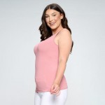 Wholesale lady s Plus V U Neckline Reversible Seamless Tank Shoulder Straps Back