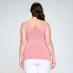 Wholesale lady s Plus V U Neckline Reversible Seamless Tank Shoulder Straps Back
