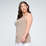 Wholesale lady s Plus V U Neckline Reversible Seamless Tank Shoulder Straps Back