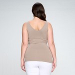 Wholesale lady s Plus V U Neckline Reversible Seamless Tank Shoulder Straps Back