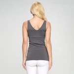 Wholesale women s Seamless Reversible V Neck Tank Top shoulder straps V neckline