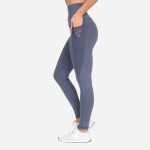 Wholesale paneled Full Leggings Sheer Accents Side Pockets Pack Waist Outside Po