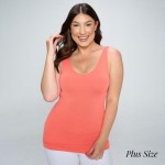 Wholesale lady s Plus V U Neckline Reversible Seamless Tank Shoulder Straps Back