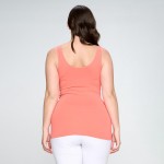 Wholesale lady s Plus V U Neckline Reversible Seamless Tank Shoulder Straps Back