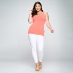 Wholesale lady s Plus V U Neckline Reversible Seamless Tank Shoulder Straps Back