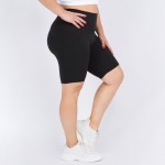 Wholesale plus Biker Shorts Side Pocket Pack o Flattening elasticized waistband