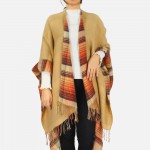 Wholesale reversible Plaid kimono fringe tassels One fits most Acrylic