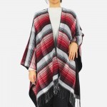 Wholesale reversible Plaid kimono fringe tassels One fits most Acrylic