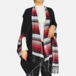 Wholesale reversible Plaid kimono fringe tassels One fits most Acrylic