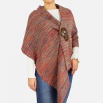 Wholesale convertible knit poncho sweater large button accents One fits most Acr