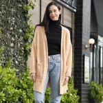 Wholesale comfy Luxe Solid Sherpa Cardigan Pockets One fits most Polyester