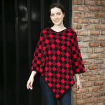 Checkered Print Poncho 

-One size fits most 0-14
-100% Polyester 