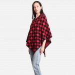 Wholesale checkered Print Poncho One fits most Polyester