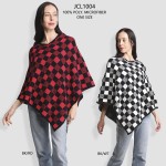 Wholesale checkered Print Poncho One fits most Polyester