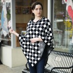 Wholesale checkered Print Poncho One fits most Polyester