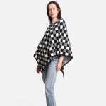 Wholesale checkered Print Poncho One fits most Polyester