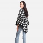 Wholesale checkered Print Poncho One fits most Polyester