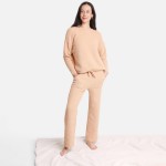 Wholesale comfy Luxe Women s Long Sleeve Lounge Top L XL Soft comfortable fabric