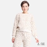 Wholesale comfyLUXE Leopard Print Long Sleeve Lounge Top L XL Soft comfortable f