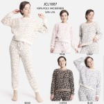 Wholesale comfyLUXE Leopard Print Long Sleeve Lounge Top L XL Soft comfortable f