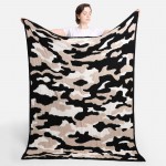 Wholesale super Soft Jacquard Camouflage Comfy Luxe Knit Blanket Softest Throw B