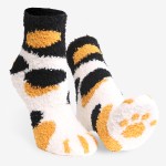 Wholesale comfy Luxe Fuzzy Knit Paw Print Socks Assorted Pack Pairs Socks Per Pa