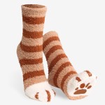 Wholesale comfy Luxe Fuzzy Knit Paw Print Socks Assorted Pack Pairs Socks Per Pa