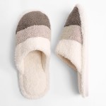 Wholesale comfy Luxe Striped Slide Slippers US Women s Polyester Rubber Sole