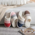 Wholesale comfy Luxe Striped Slide Slippers US Women s Polyester Rubber Sole