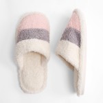 Wholesale comfy Luxe Striped Slide Slippers US Women s Polyester Rubber Sole