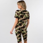 Wholesale women s Mix Brand Camouflage Short Sleeve Top Biker Short Set pack Set