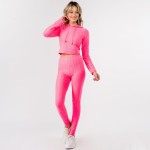 Wholesale honey Comb Tik Tok Activewear Set Including Cropped Hoodie Brazilian B