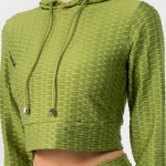 Wholesale honey Comb Tik Tok Activewear Set Including Cropped Hoodie Brazilian B