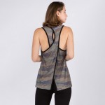 Wholesale camouflage Tank Top Flirty Split Back Detail Pack o Sleeveless o Crewn