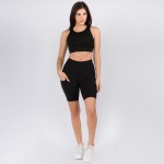 Wholesale buttery Soft Biker Short Side Pocket Pack o Flattening elasticized wai
