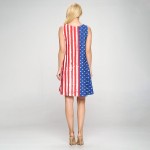 Wholesale patriotic Line Tank Dress Two Pockets Hip Flowy Silhouette American Fl
