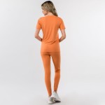 Wholesale peach Skin Loungewear Set Leggings Matching Tee Pack Set Comes Waistba