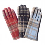 Wholesale plaid Touch Screen Gloves Touch Screen Compatible One Fits Most Polyes