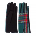 Wholesale plaid Smart Touch Gloves Touchscreen Compatible One fits most Polyeste