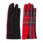 Wholesale plaid Smart Touch Gloves Touchscreen Compatible One fits most Polyeste