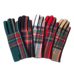 Wholesale plaid Smart Touch Gloves Touchscreen Compatible One fits most Polyeste
