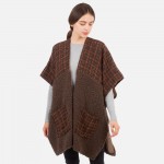 Wholesale women s Plaid Kimono Sherpa Details One Fits Most Polyester