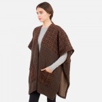 Wholesale women s Plaid Kimono Sherpa Details One Fits Most Polyester