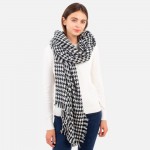 Wholesale houndstooth Wrap Scarf Fringe ends One fits most W L Acrylic