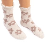 Wholesale fuzzy Poly Microfiber Knit Flower Print Socks Assorted Pack Pairs Sock
