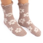 Wholesale fuzzy Poly Microfiber Knit Flower Print Socks Assorted Pack Pairs Sock